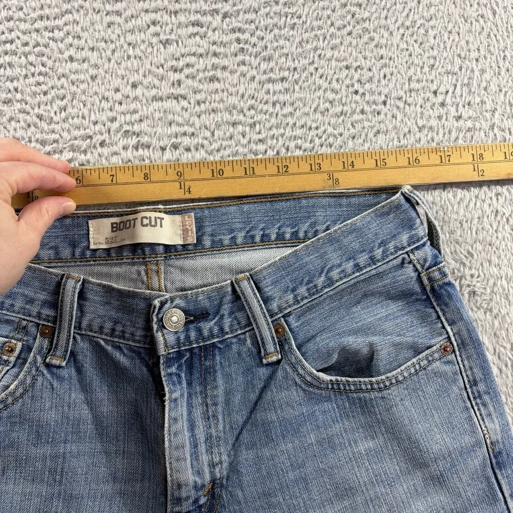 VINTAGE Bootcut Levi 527 Jeans Mens 32x30 (Fits 30x29) Light Wash Distress